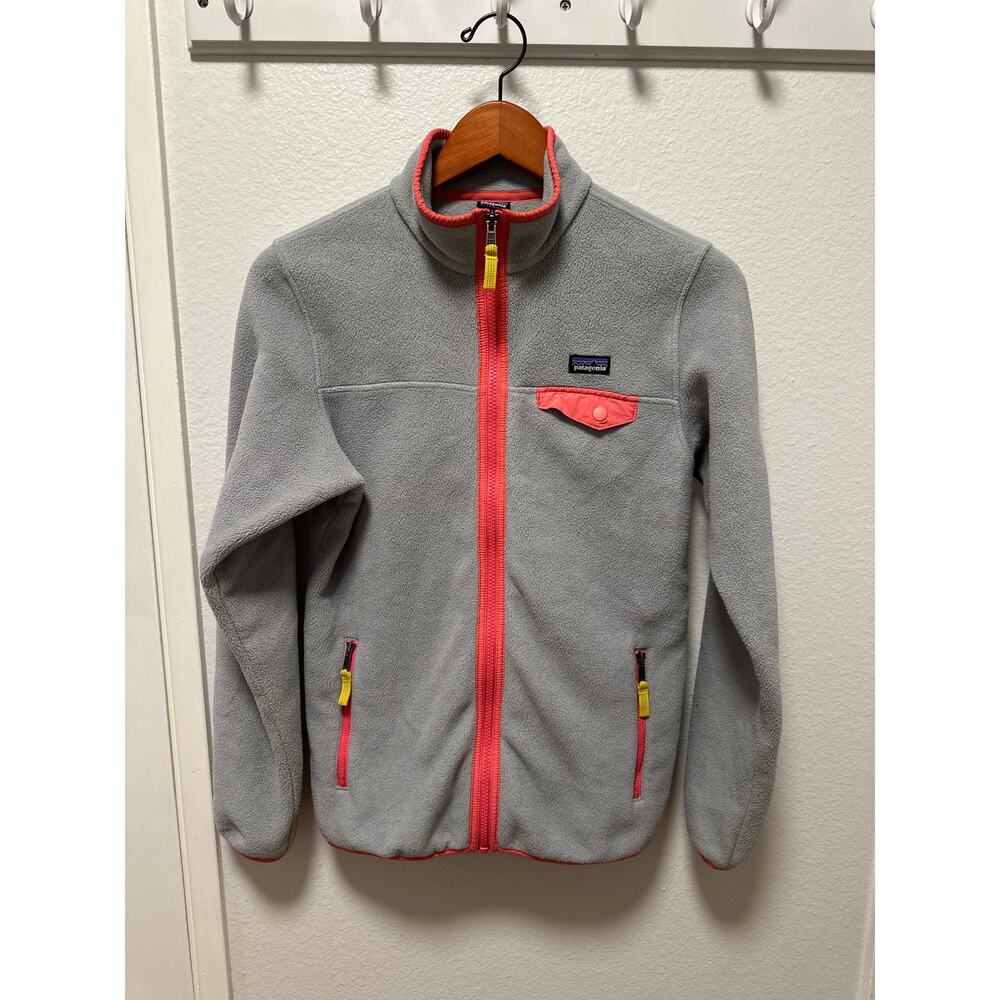 Patagonia Synchilla Snap-Zip Jacket in Gray Full Zip, Girls Size XXL